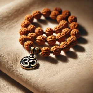 Authentic Rudraksha Mala with Om Pendant