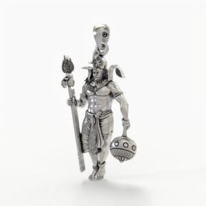 Lord Shiva Trishul & Damaru Silver Pendant