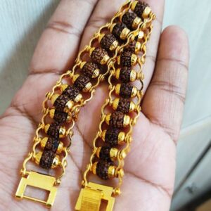 Gold Plated Rudraksha Bracelet for Men & Women